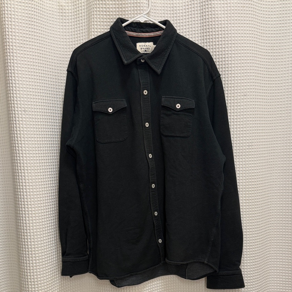 The Normal Brand - Dark Green Button-Up Shirt Jacket - Size XL